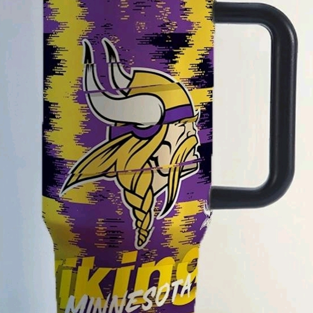 Minnesota Vikings Insulated Travel Tumbler - Purple & Gold 40 OZ